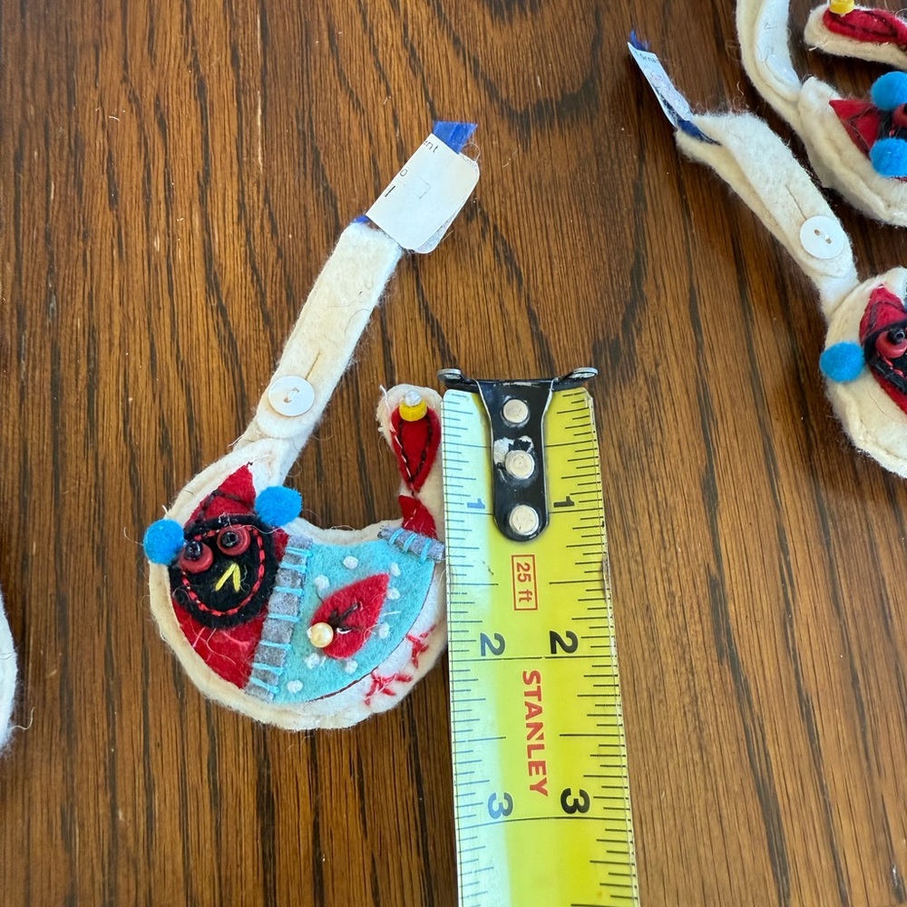 Boho Colorful lot of 23 Christmas Ornaments Owl, Beaver, Bird, Raccoon - Picture 10 of 14